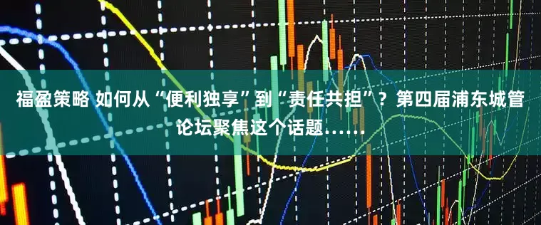 福盈策略 如何从“便利独享”到“责任共担”？第四届浦东城管论坛聚焦这个话题……